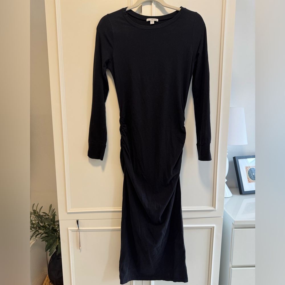 James Perse Classic Black Long Sleeve Dress